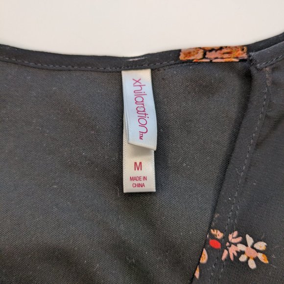 Sheer Dark Floral High Low Maxi Dress w Knee Length Slip - Picture 4 of 9